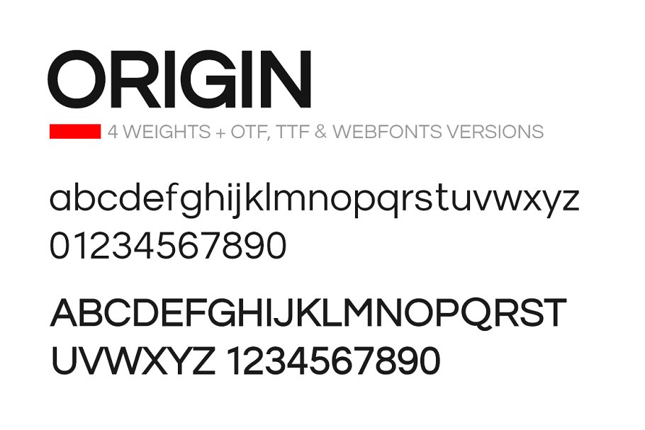 Пример шрифта Origin Light